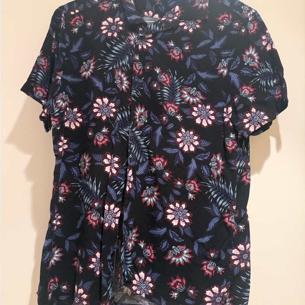 Express Black Floral Blouse